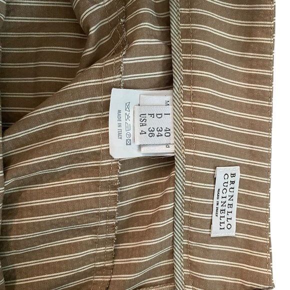 Brunello Cucinelli Brown Striped Mini skirt - Picture 3 of 7